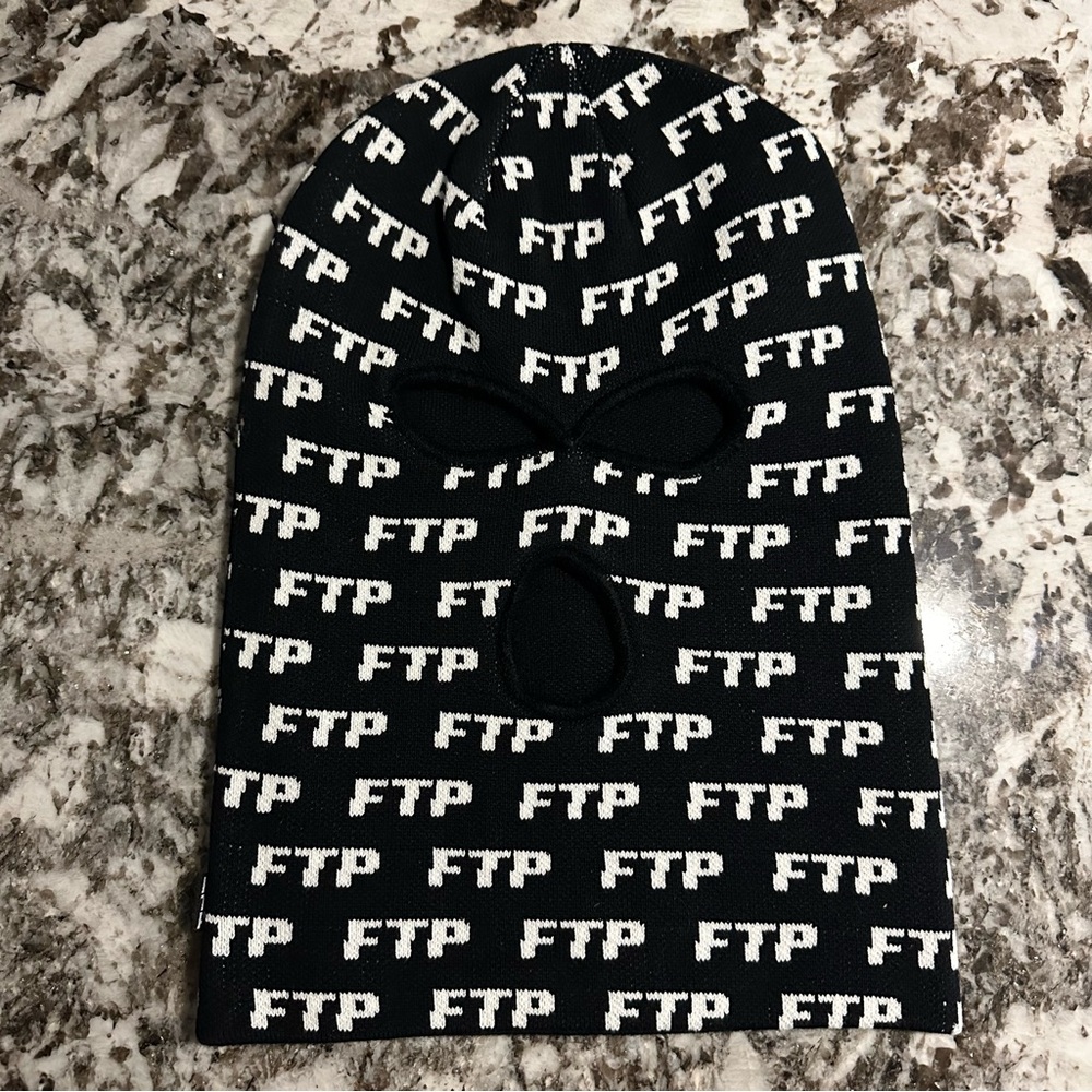 FTP Allover Logo Ski Mask Black - Spring 2024